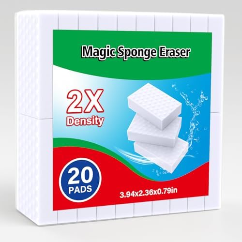 20 Pack Magic Sponges Erasers, 2X Density Long Lasting Melamine Sponge in Bulk by Unknown