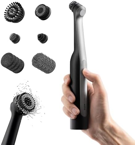 HOTO Wand™ Cordless Spin Scrubber, Electric Grout Brush, 12 Brush Heads by HOTOTools