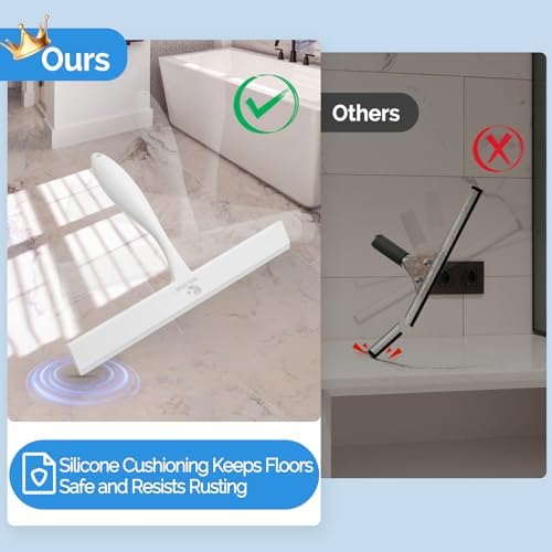 Shower Squeegee for Glass Doors, 11 Inch Ergonomics Anti-Rust Silicone Squeegee - Image 3