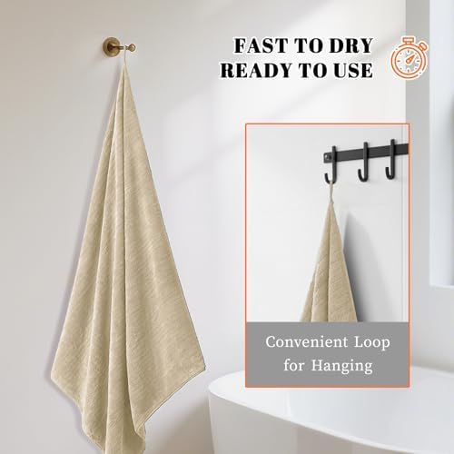 4 Pack Bath Towels Set 35 x 70in Extra Large, Ultra Soft Microfiber - Image 4