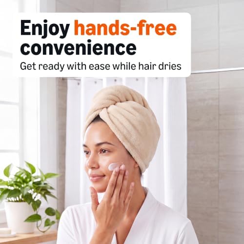 Amazon Basics Quick Dry Microfiber Hair Towel Wrap, Hair Drying Towel - Image 3