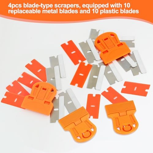 WEGAZ-4 Pcs Mini Plastic Razor Blade Scraper Tool-Suitable - Image 2