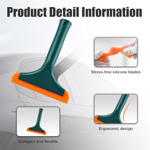 Ziciner Small Silicone Window Squeegee, Car Windshield Water Blade Squeegee - Image 4