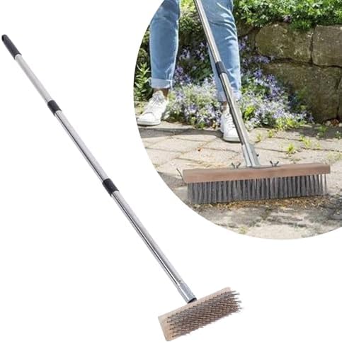 Floor Scrub Brush with Long Handle, Wire Deck Scrub Brush with Long Handle - Image 5