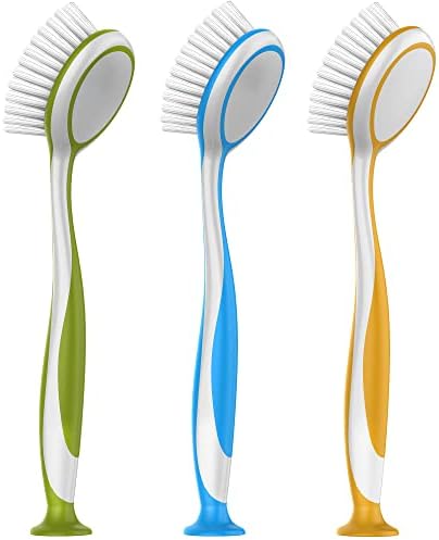 MR.SIGA Round Dish Brush with Suction Cup by MRSIGA