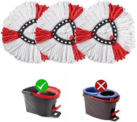 Matthew Cleaning 3Pack Red Microfiber Spin Mop Replacement Head Compatible by MATTHEWCLEANINGPRODUCTS