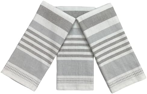 Serafina Home Grey White Kitchen Hand Dish Towels: Oversized 28" x 16" - Image 6