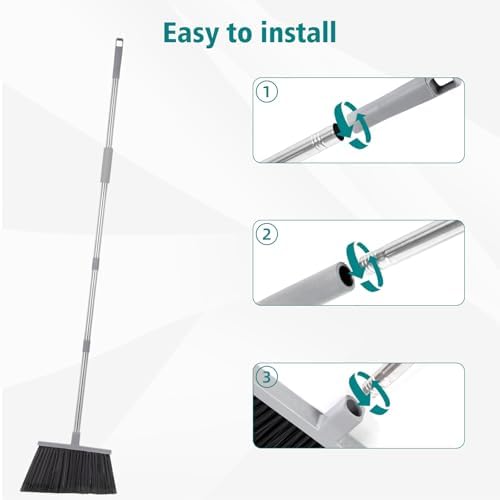 Broom, 4 Pack Heavy Duty Outdoor Brooms - Image 4