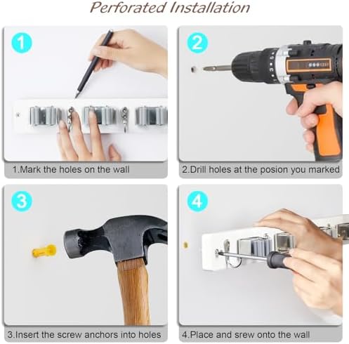 OUTNILI Mop and Broom Holder Wall Mount - Image 7