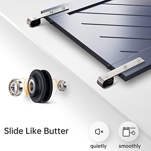 EaseLife 9 FT Brushed Nickel Sliding Barn Door Hardware Track Kit, Basic J - Image 3