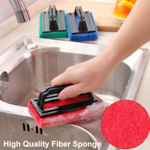 3‑Pack Hand‑Held Pool Scrub Brush Set, Non‑Scratch Sponge Tile Scrubber - Image 6