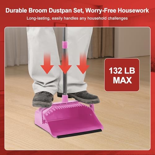 Tiumso Broom with Dustpan Combo Set, Brooms and Dust Pan with Handle, Brooms - Image 3