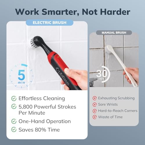 LifeBasis Cordless Rechargeable Power Scrubber Brush - Image 6