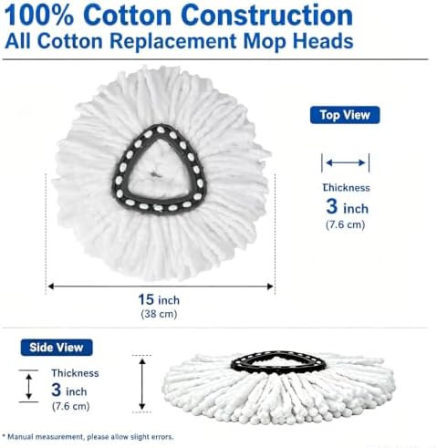 20 Pack Spin Mop Replacement Heads, 100% Microfiber Mop Head, Deep Cleaning - Image 2
