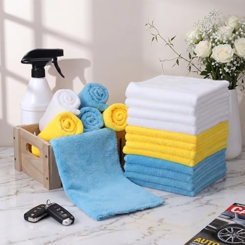 Shimeyao 30 Pcs 16 x 16 Inch edgeless Microfiber Plush Towels - Image 5