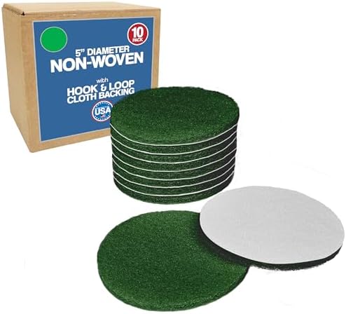 5" Abrasive Pad Hook & Loop Round Non-Woven 240 Grit by PeachtreeWoodworkingSupply