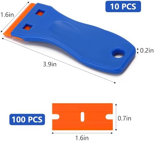 10 Plastic Razor Blade Scraper, Remove Label Decal Tool - Image 2