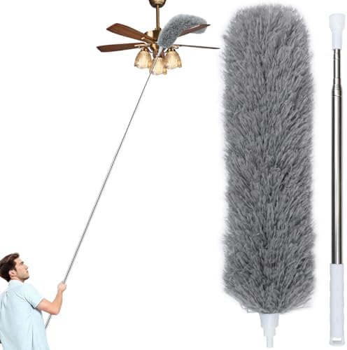 100" Extra-Long Microfiber Feather Duster, Extendable Pole Dusters, Telescoping by Unknown