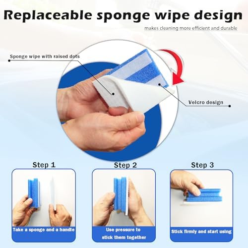 Magic Sponge with Handle | 2Reusable Handle+10Refill Pads | Multi-Use Clean - Image 2