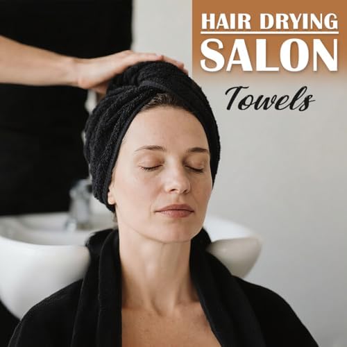 Orighty Salon Towels Bulk, 120 Pack Black Microfiber Hair Towel, 16 x 29 in - Image 2