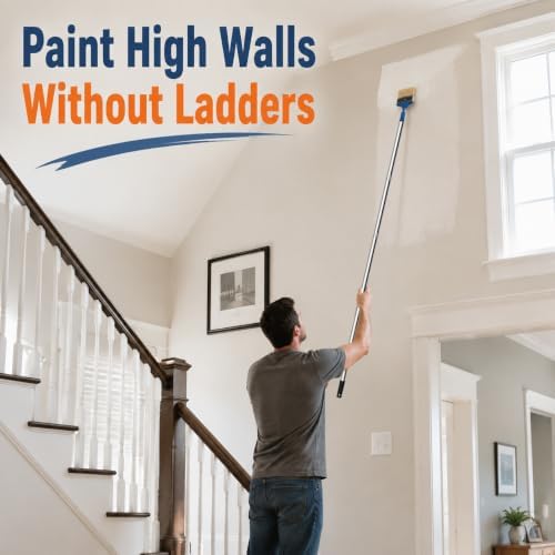 4" Paint Brush with Extension Pole, Long Brushes - Image 3
