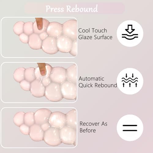Gel Cloud Wrist Rest for Keyboard and Mouse Gradient Light Pink Clear Keyboard - Image 5