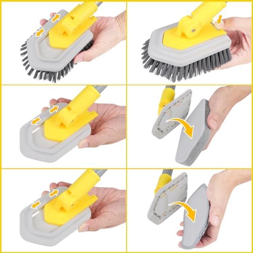 Bathtub Cleaning Brush Long Handle, Shower Bathroom Cleaner Brush Scrubber - Image 6