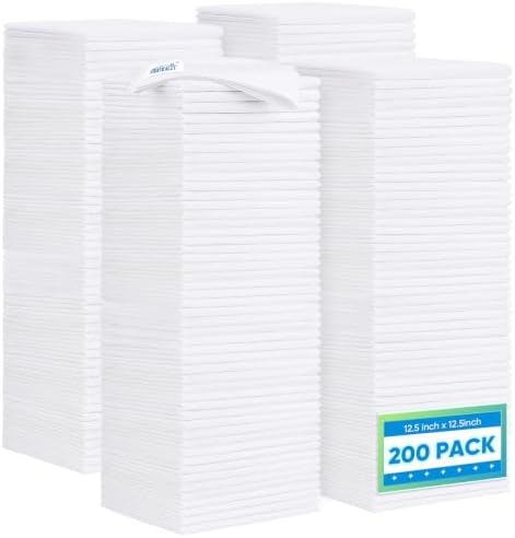 HOMEXCEL White Microfiber Cleaning Cloth 200PK, Towels by HOMEXCEL