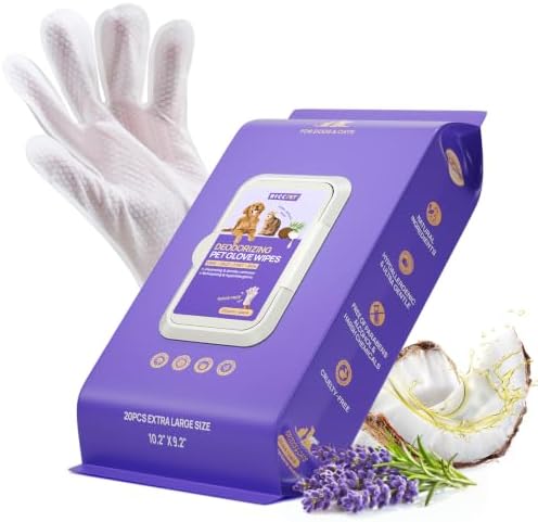 HICC PET Dog Wipes for Dogs & Cats, Glove Design by HICCPET