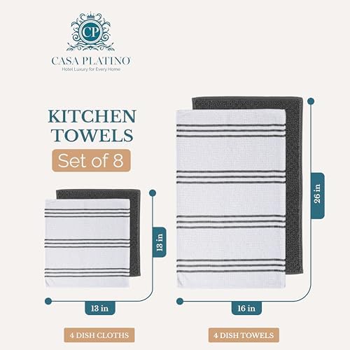 Casa Platino Kitchen Towel Set 8 Pc - Image 2