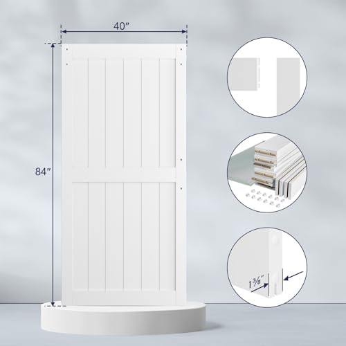 SMARTSTANDARD 40" x 84" White Sliding Barn Door - Image 3