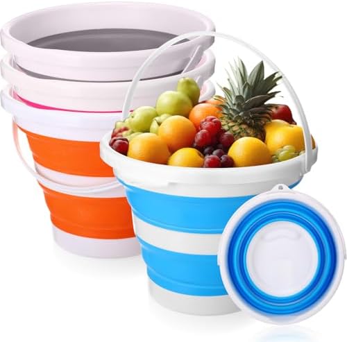 Pickmesh 4 Pack Collapsible Plastic Bucket, 2.6 Gallon by Pickmesh
