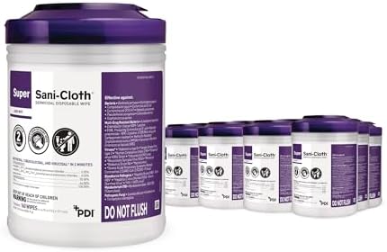 Super Sani-Cloth Disinfecting Cleaning Wipes, 12 Pack Case, Large Surface Wipes by PDI