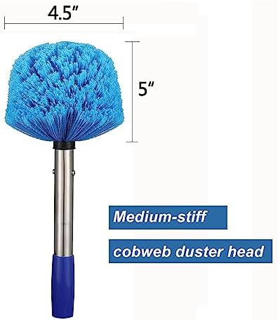 Cobweb Duster with Pole, 6ft Stainless Steel Pole Cobweb Brush with - Image 3