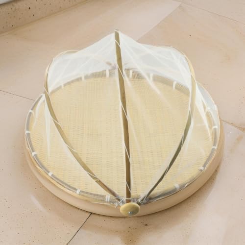 Hand Woven Serving Basket with Anti-Mosquito Net, Foldable Dustpan - Image 4