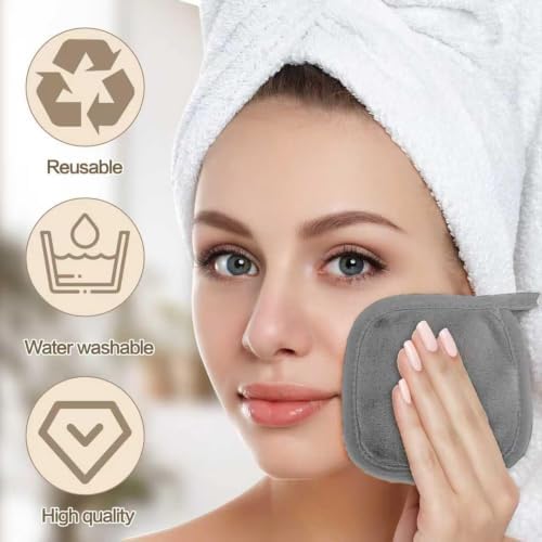 Puomue Makeup Remover Cloth 12 Pack, Super Soft and Reusable Microfiber Makeup - Image 4