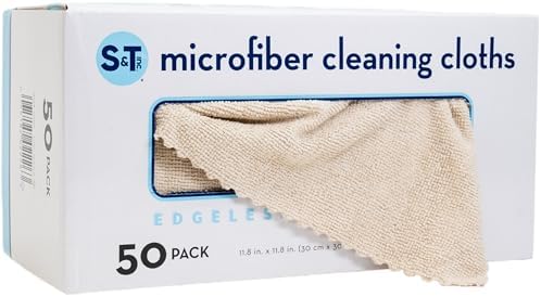 S&T INC. Microfiber Cleaning Cloth, 50 Pack, 11.8" x 11.8" by STINC
