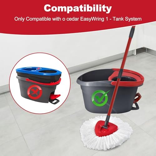 Spin Mop Handle, Mop Replace Heads, Brush and Base Compatible - Image 2