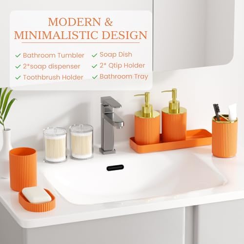 Orange Bathroom Accessories Set - Image 5