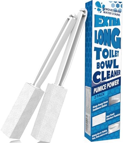 2 Pack Pumice Stone for Toilet Cleaning, Extra Long Handle for Removing Bowl by FAZMoss