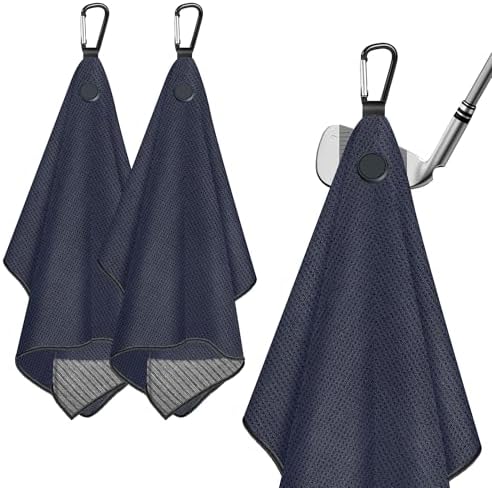 2-Pack Magnetic Golf Towel, Steel Wire Cleaning Cloth, Ultra Absorbent by DESELL