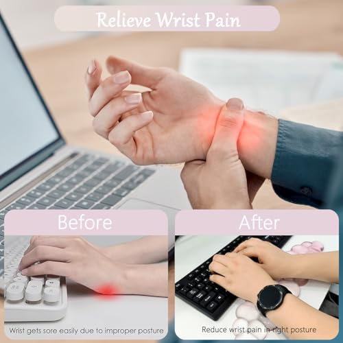 Gel Cloud Wrist Rest for Keyboard and Mouse Gradient Light Pink Clear Keyboard - Image 2