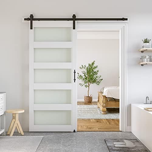 SMARTSTANDARD 36 x 96 in Glass Barn Door by SMARTSTANDARD