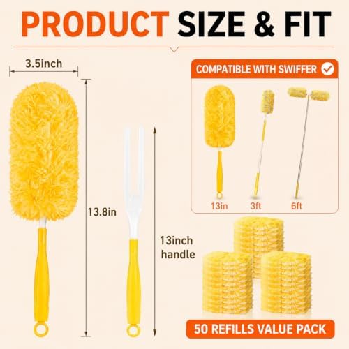 Duster Refills for Swiffer Duster, 4X Microfibers, Disposable Multi-Surface - Image 3