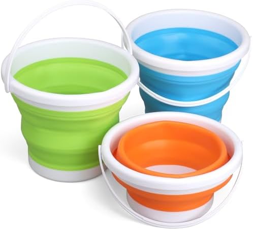 3L Jumbo Foldable Buckets, Sand Beach Toy Silicon Pails by -