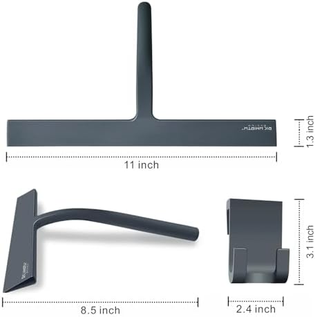 Shower Squeegee for Glass Doors, RICHMIRTH 11" Inch Width Silicone Rubber Blade - Image 2