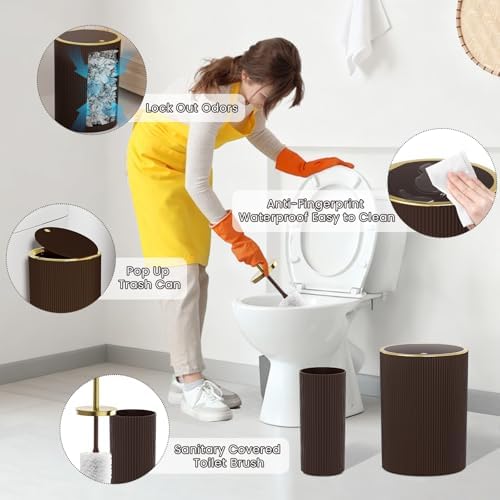 Brown Bathroom Accessories Set - Image 4