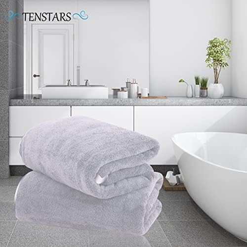 TENSTARS Silk Hemming Bath Towels - Image 3