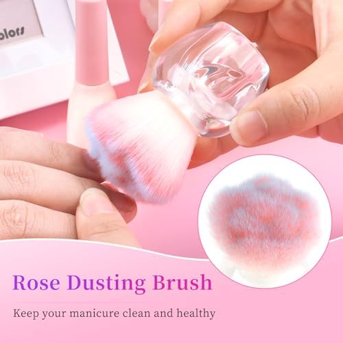 BQAN Nail Dust Brush Rose Soft Dust & Powder Remover - Image 6
