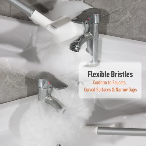 CLEANHOME Shower Scrubber with Long Handle, Soft Bristles - Image 6